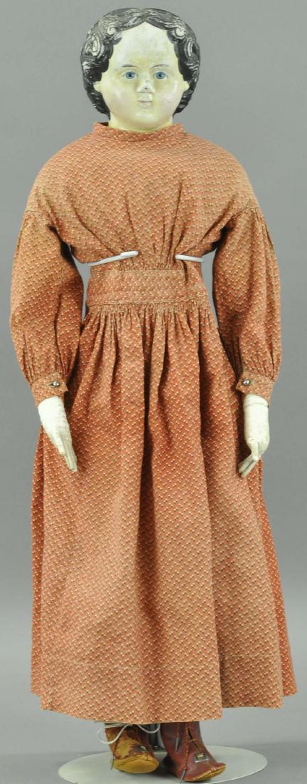 PAPIER-MACHE SHOULDER HEAD DOLL (1 of 2)