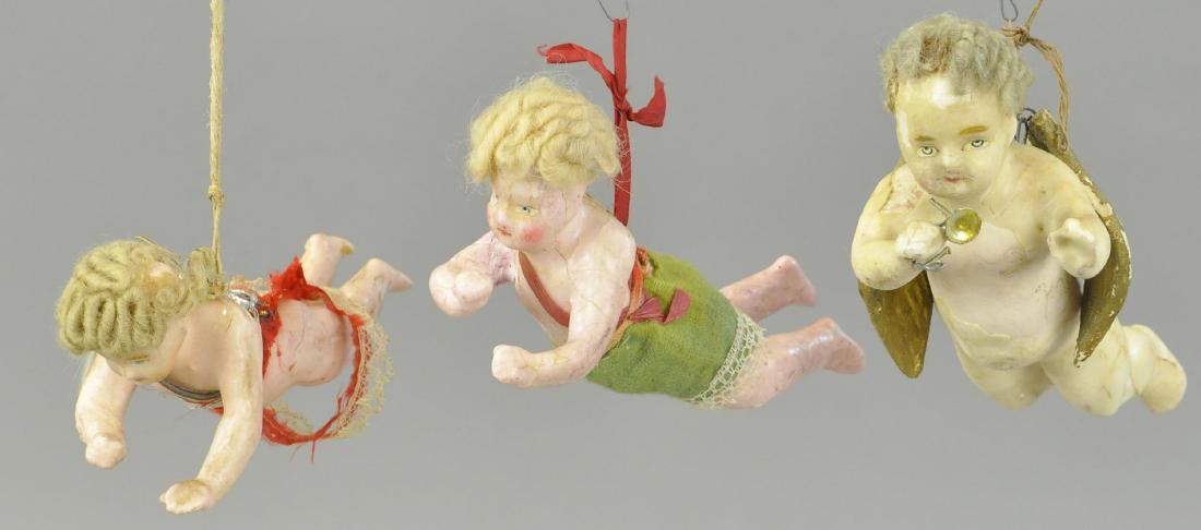 THREE LARGE WAX ANGELS (1 of 2)