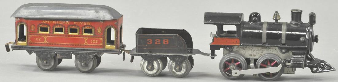 EARLY AMERICAN FLYER WIND-UP LOCOMOTIVE & PASSENGE (1 of 2)