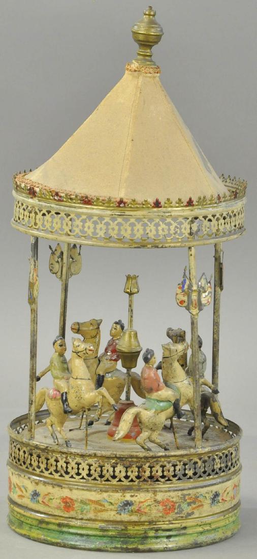 LARGE GERMAN TIN HORSEBACK CAROUSEL (1 of 3)