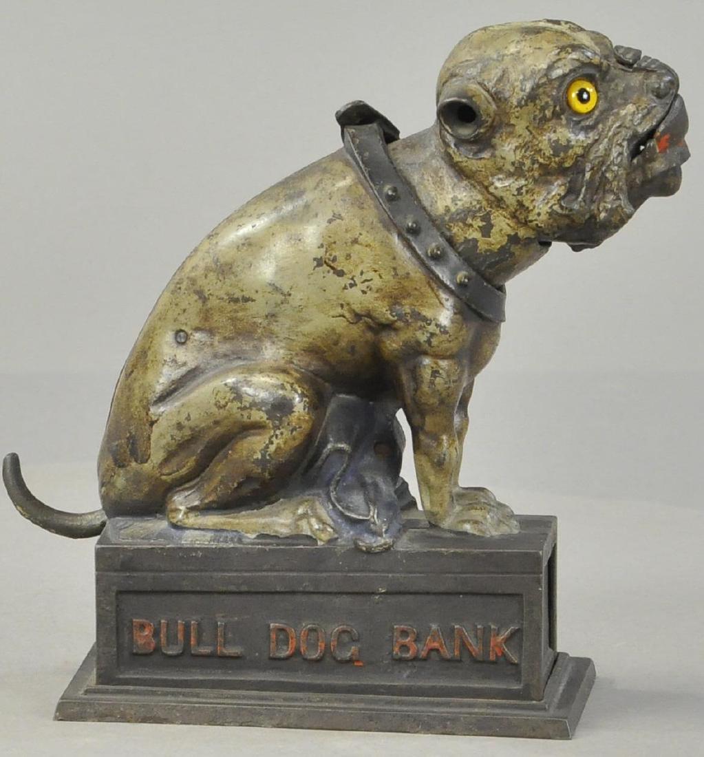 GREY BULL DOG MECHANICAL BANK (1 of 3)