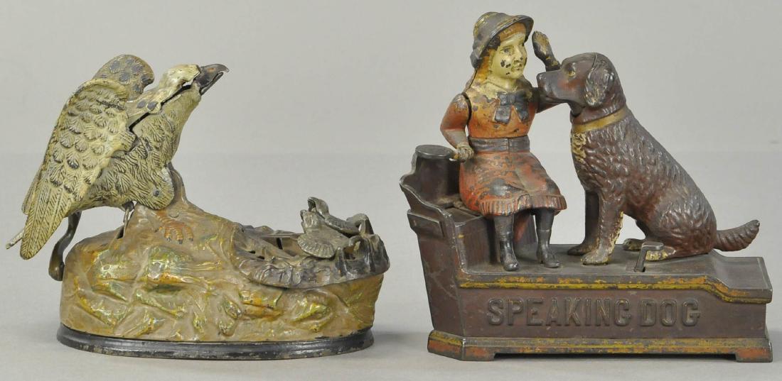 SPEKAING DOG AND EAGLE MECHANICAL BANKS (1 of 3)