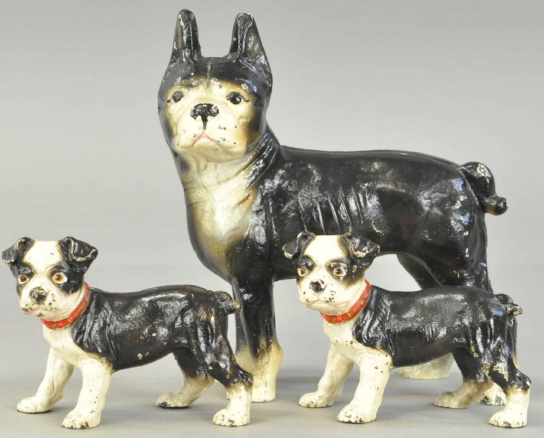 BOSTON TERRIER DOORSTOP & HUBLEY PUPS BOOKENDS (1 of 3)