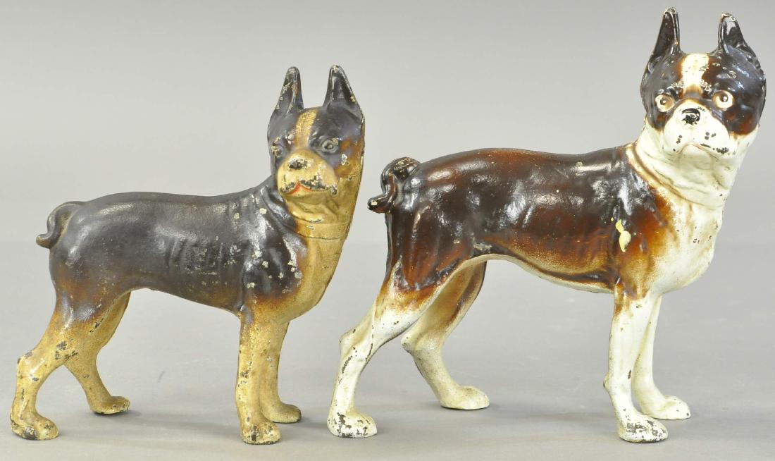 PAIR OF BROWN BOSTON TERRIER DOORSTOPS (1 of 3)