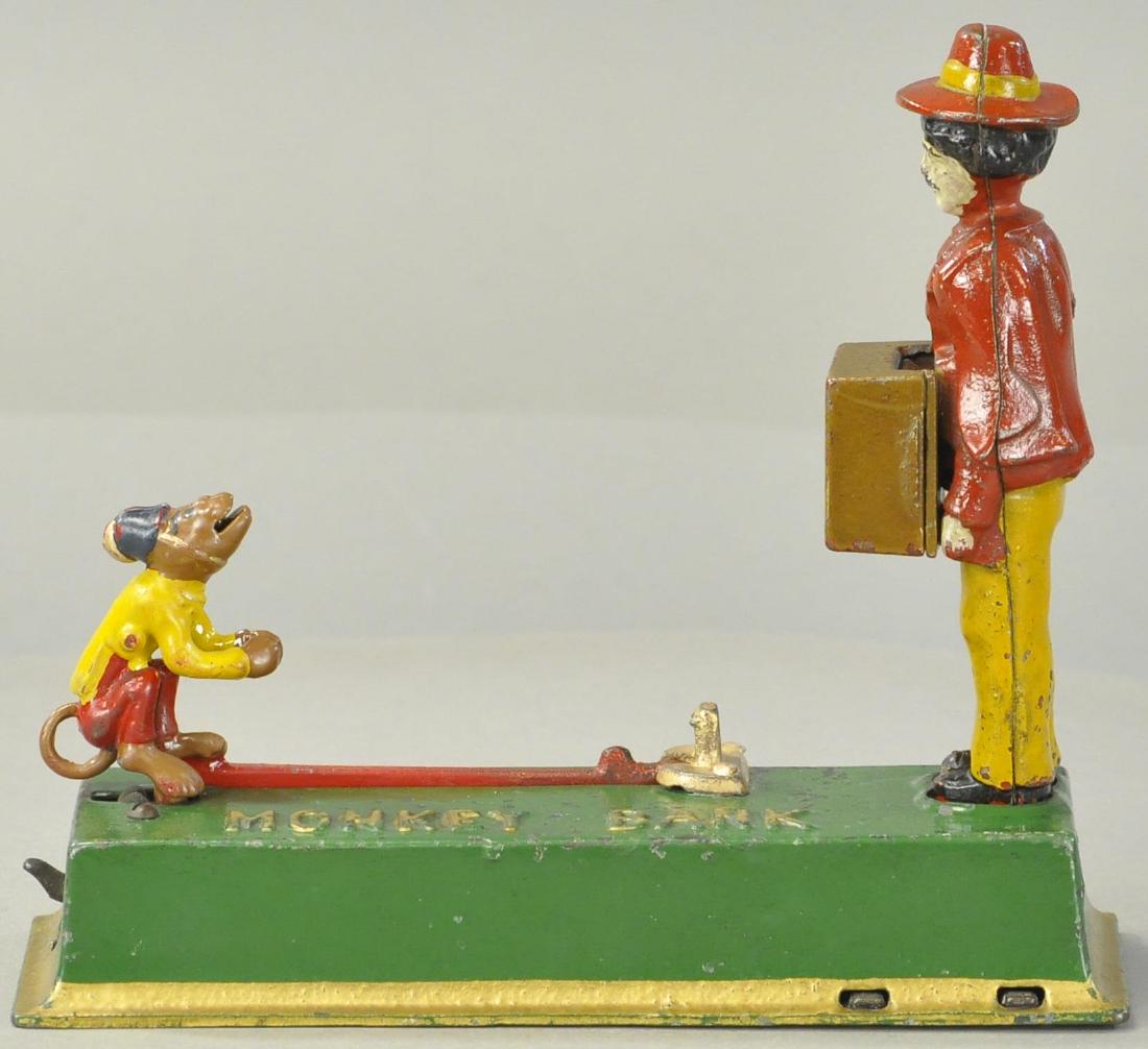 HUBLEY TRICK MONKEY MECHANICAL BANK (1 of 3)