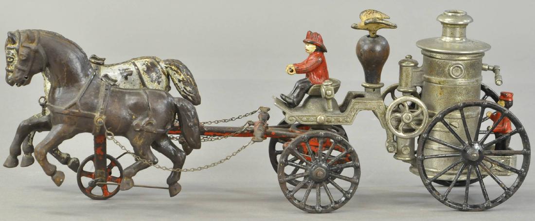 IVES NICKELED HORSE DRAWN FIRE PUMPER (1 of 3)