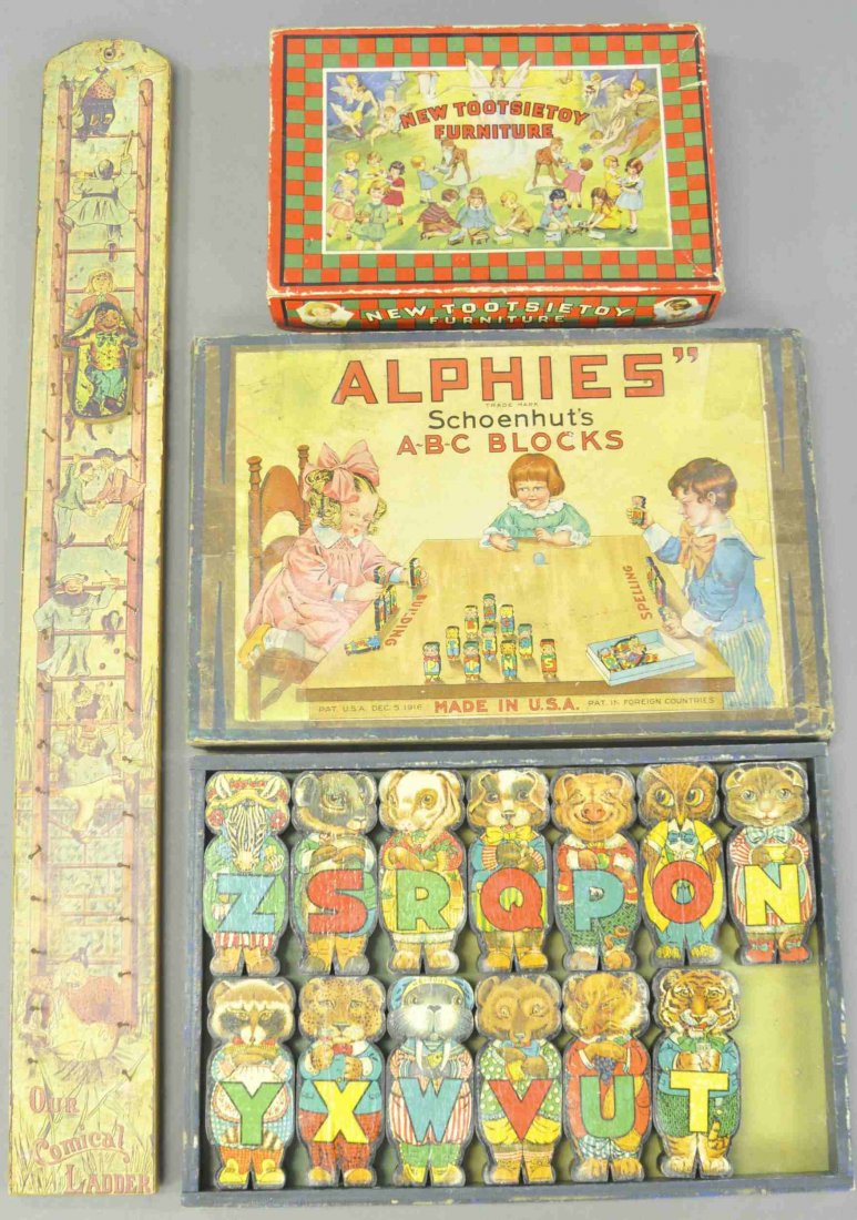 SCHOENHUT ALPHIES W/ TOOTSIE BOX & LADDER (1 of 1)