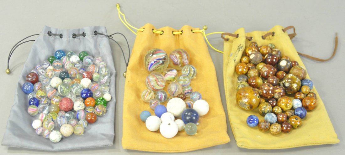 THREE BAGS OF MIXED MARBLES (1 of 4)