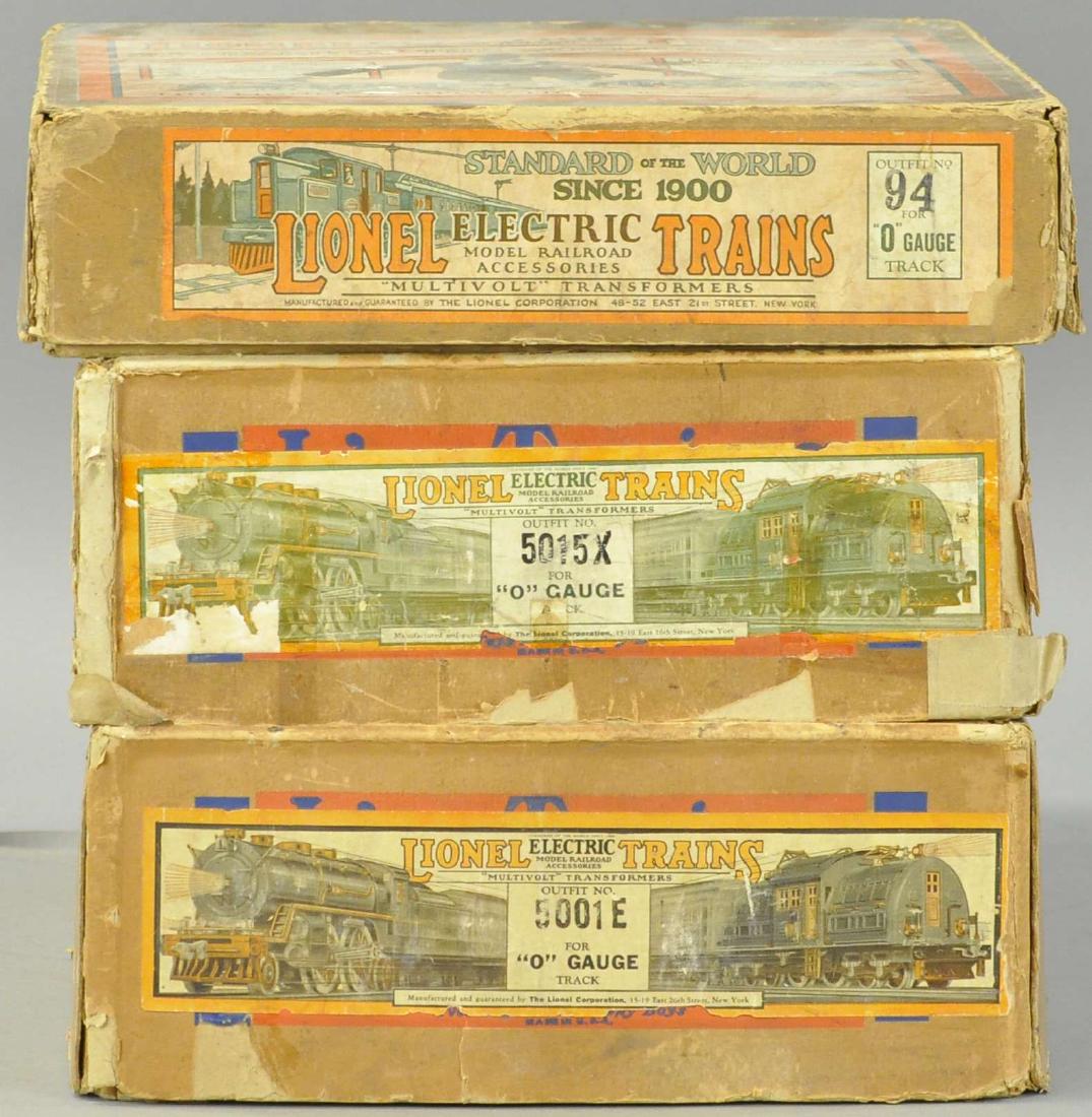 THREE PREWAR LIONEL O GAUGE SET BOXES (1 of 3)