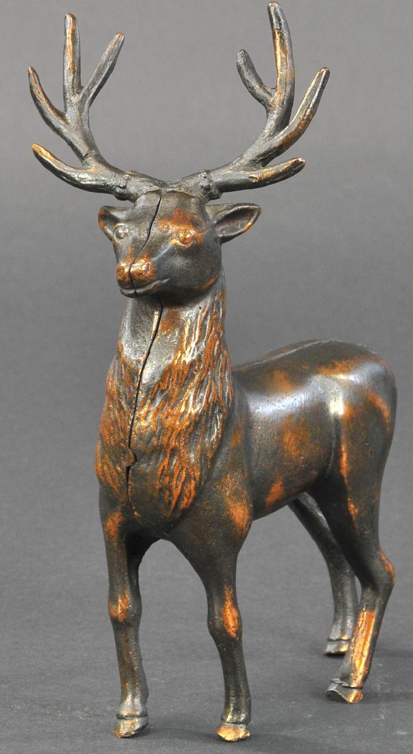 LARGE REINDEER STILL BANK - COPPER FLASHED (1 of 2)