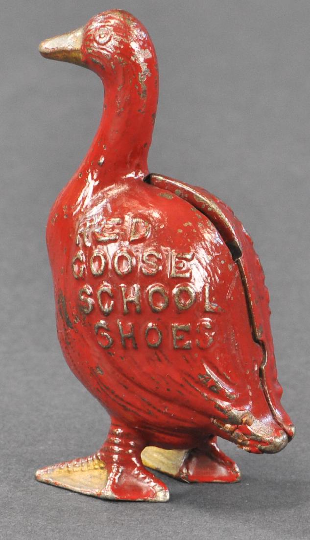 RED GOOSE SCHOOL SHOES STILL BANK: 389. RED GOOSE SCHOOL SHOES STILL BANK | Arcade Mfg., US. 4"