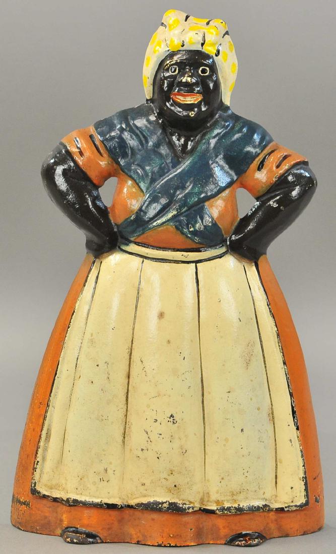 MAMMY WITH HANDS ON HIPS DOORSTOP: 313. MAMMY WITH HANDS ON HIPS DOORSTOP | Littco Products, wedge back, retains original Littco Products label. 13.5" x 8".