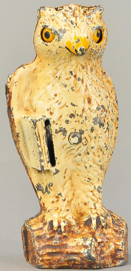 OWL SLOT IN BOOK MECHANICAL BANK (1 of 3)