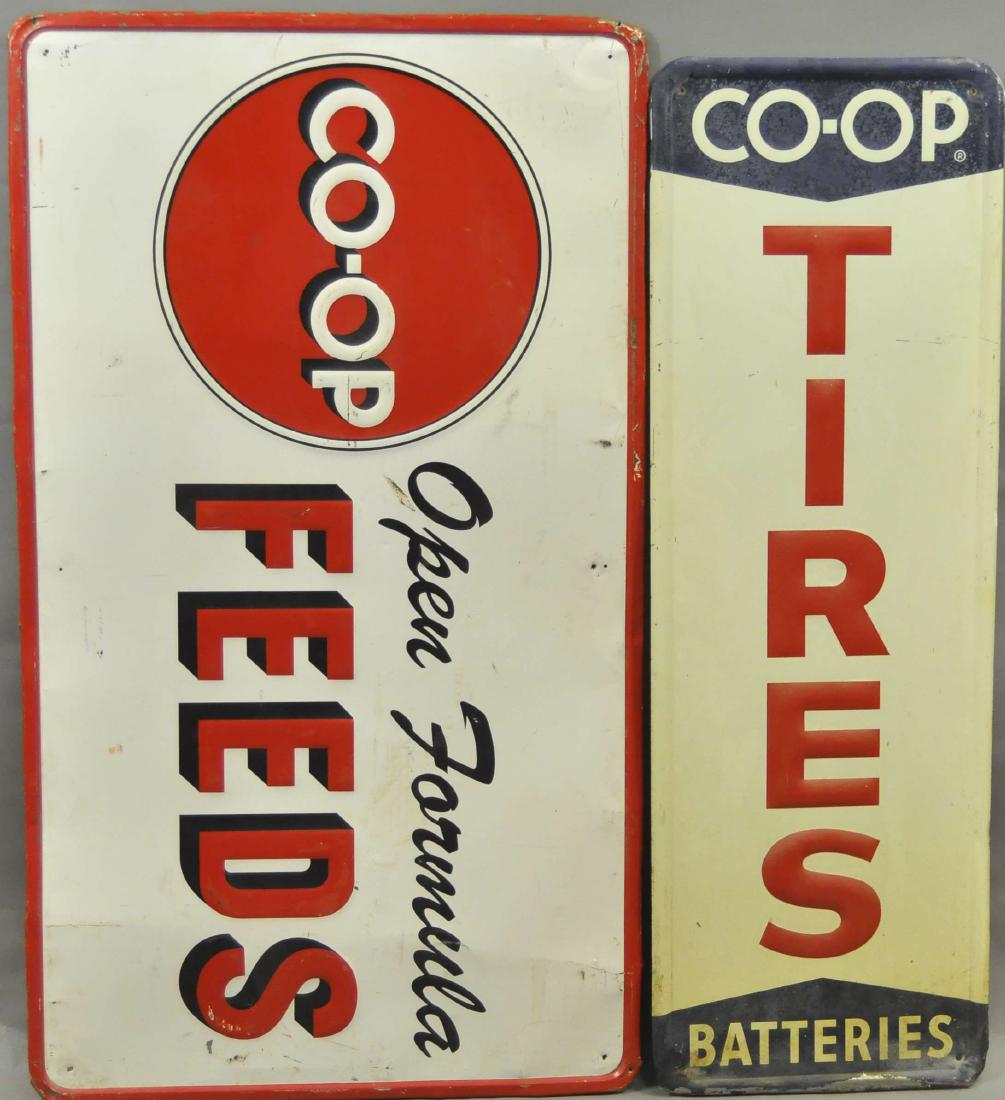 TWO EMBOSSED CO-OP SIGNS (1 of 2)