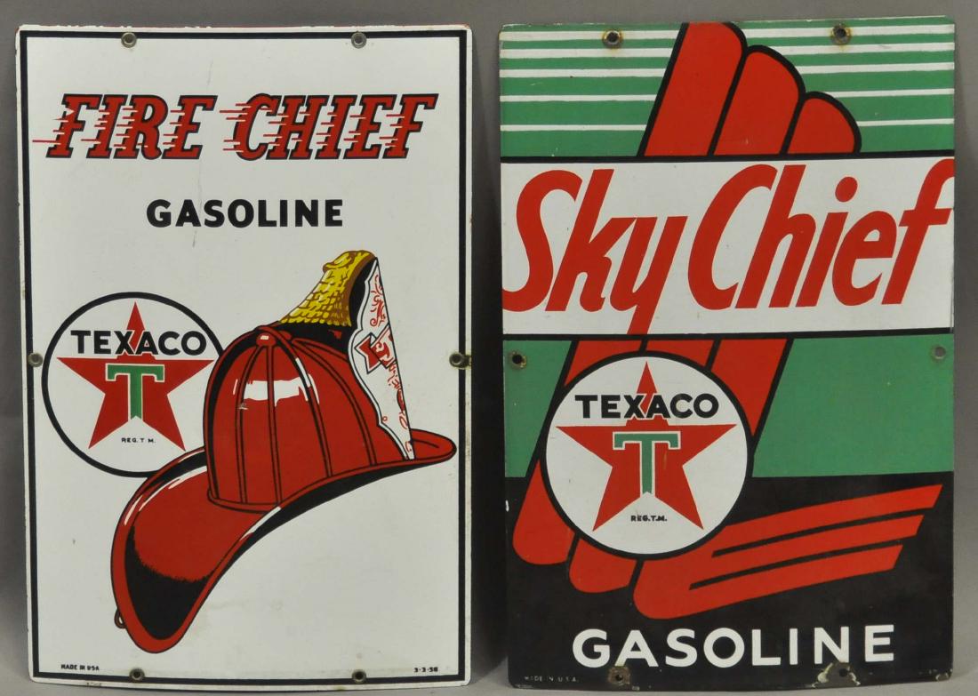 TEXACO SKY CHIEF AND FIRE CHIEF SIGNS (1 of 2)