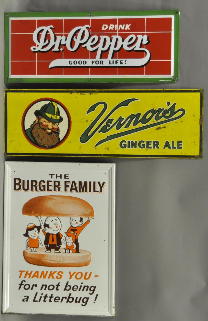 THREE PORCELAIN SODA SIGNS (1 of 2)