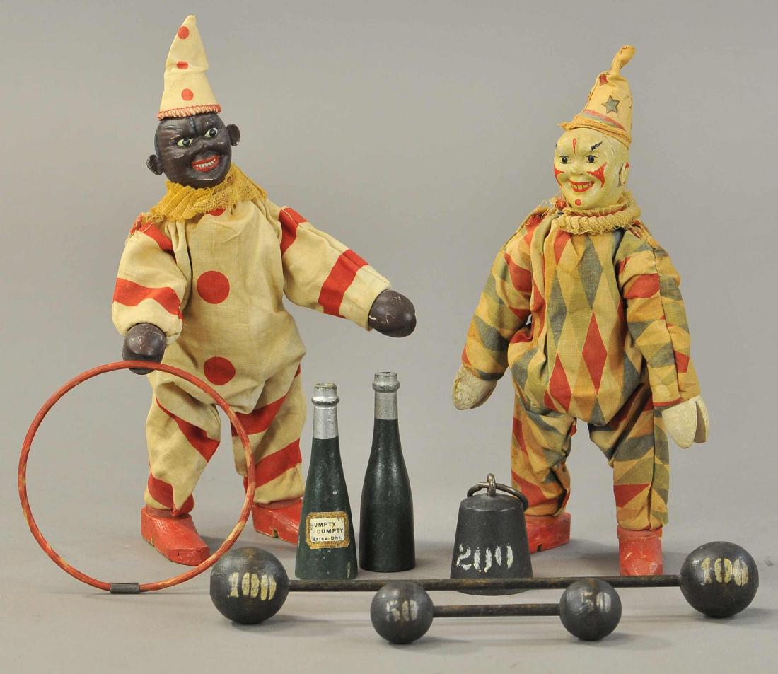 TWO SCHOENHUT CLOWNS & CIRCUS ACCESSORIES (1 of 3)