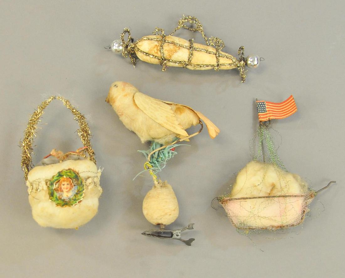 FOUR VICTORIAN COTTON CHRISTMAS TREE ORNAMENTS (1 of 2)