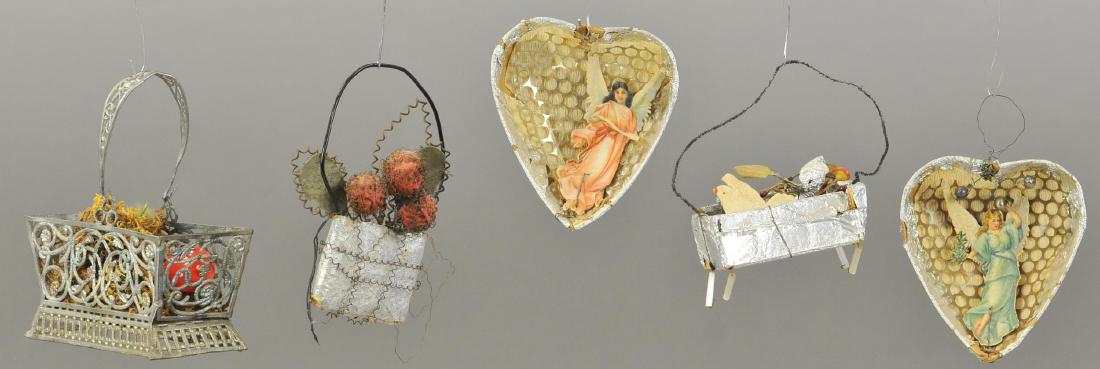 FIVE VICTORIAN CHRISTMAS ORNAMENTS (1 of 3)