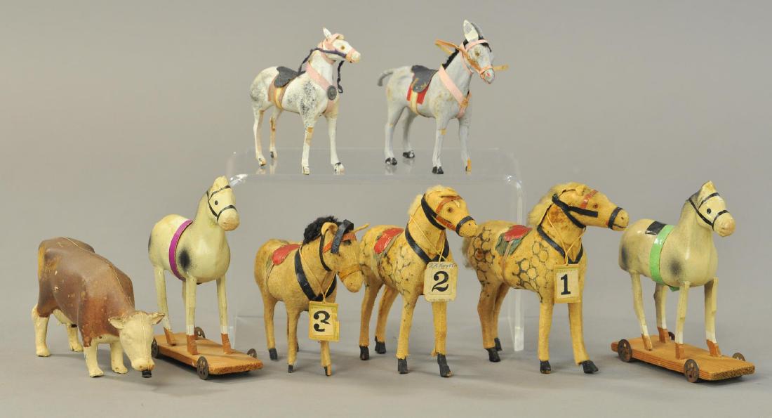 GROUPING OF EIGHT CHRISTMAS PUTZ ANIMALS (1 of 2)