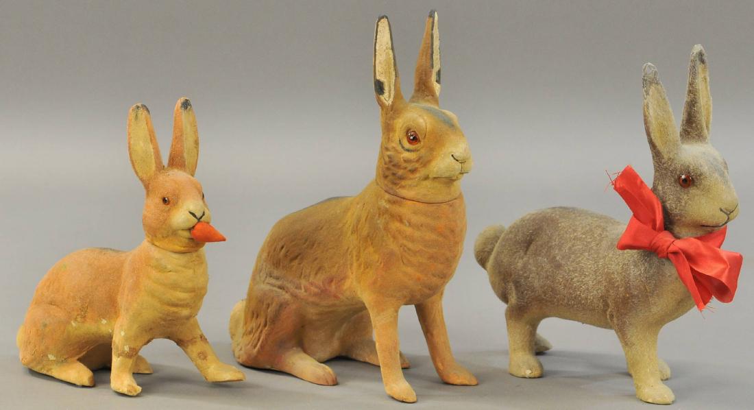 THREE EASTER RABBIT CANDY CONTAINERS (1 of 3)