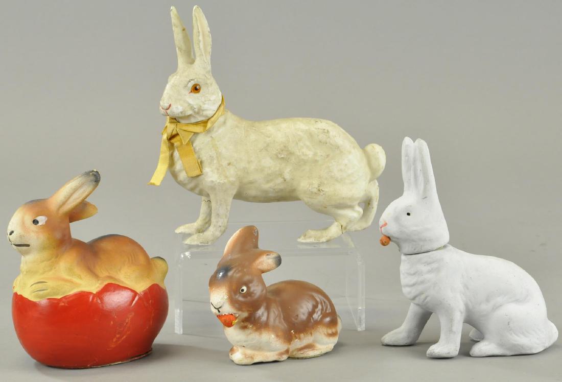 FOUR EASTER BUNNY CANDY CONTAINERS (1 of 2)