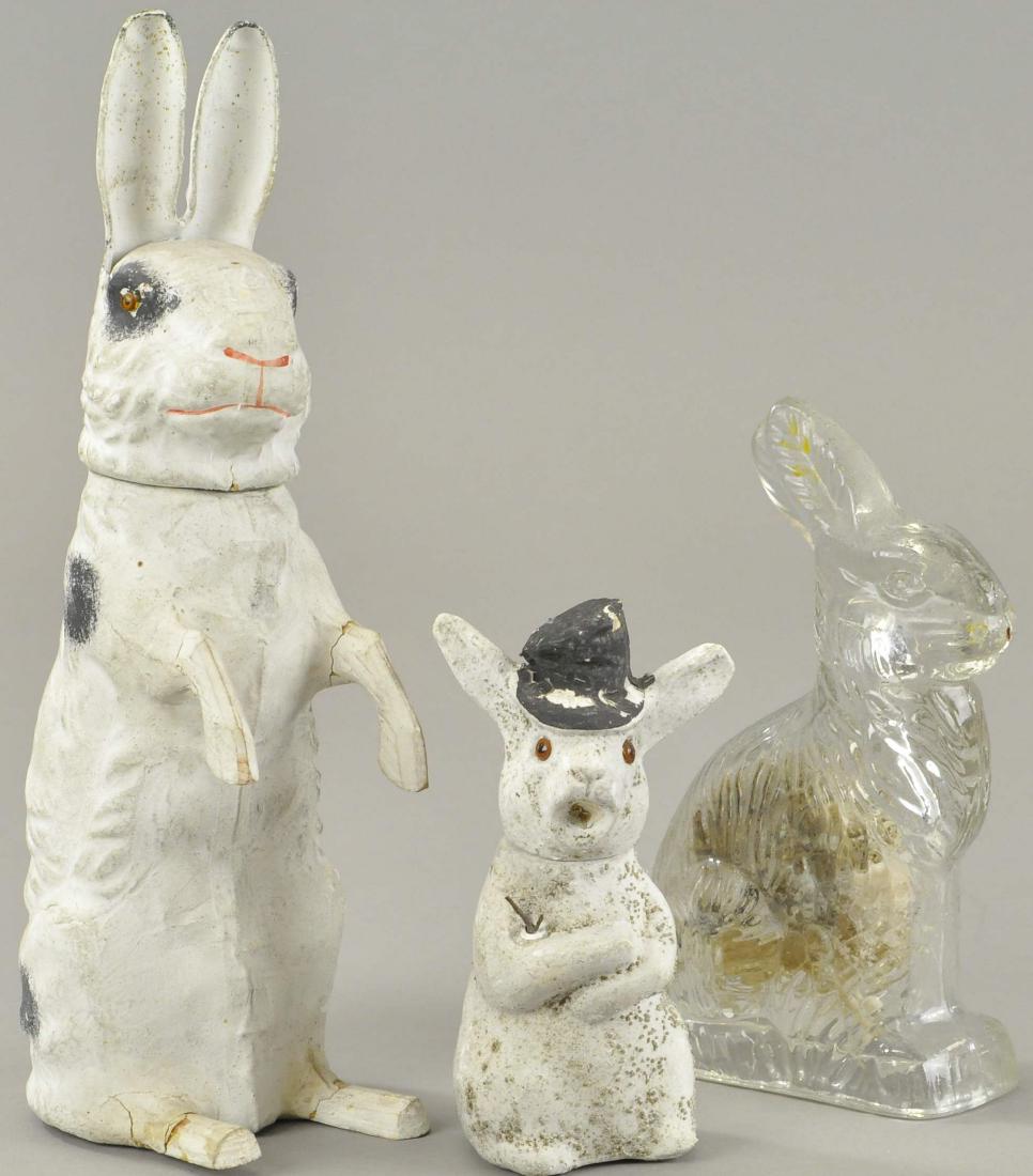 THREE EASTER BUNNY CANDY CONTAINERS (1 of 2)