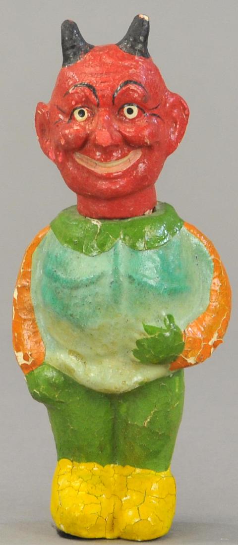 DEVIL HEAD VEGETABLE MAN CANDY CONTAINER (1 of 3)