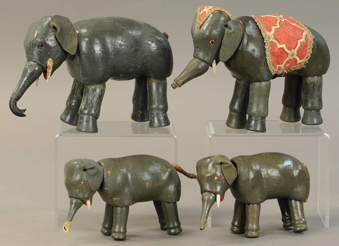 FOUR SCHOENHUT CIRCUS ELEPHANTS (1 of 3)