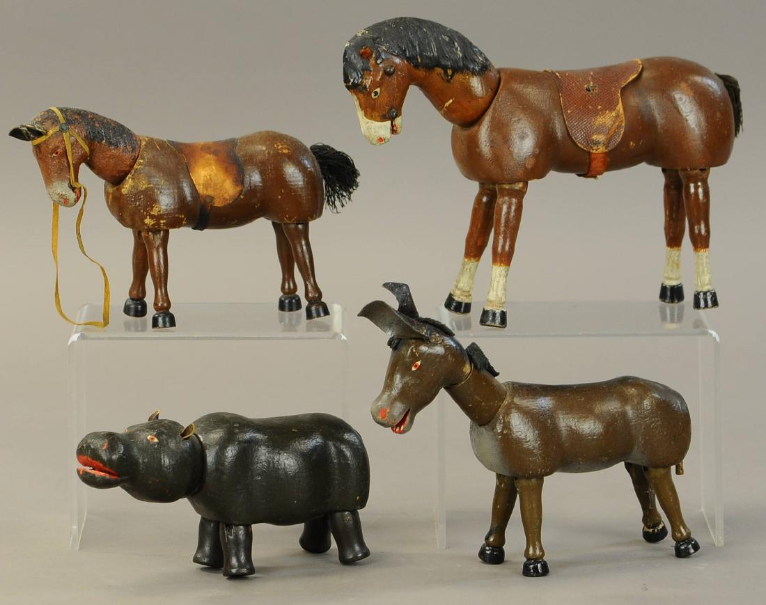 GROUP OF FOUR SCHOENHUT ANIMALS (1 of 3)