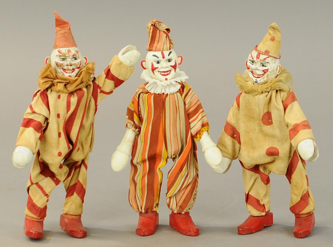 THREE SCHOENHUT COMICAL CLOWNS (1 of 3)