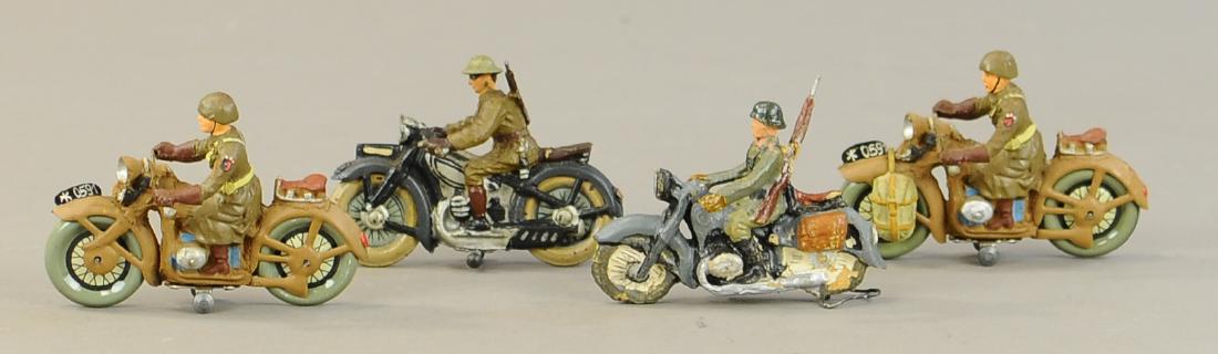 FOUR ELASTOLIN MOTORCYCLES (1 of 3)
