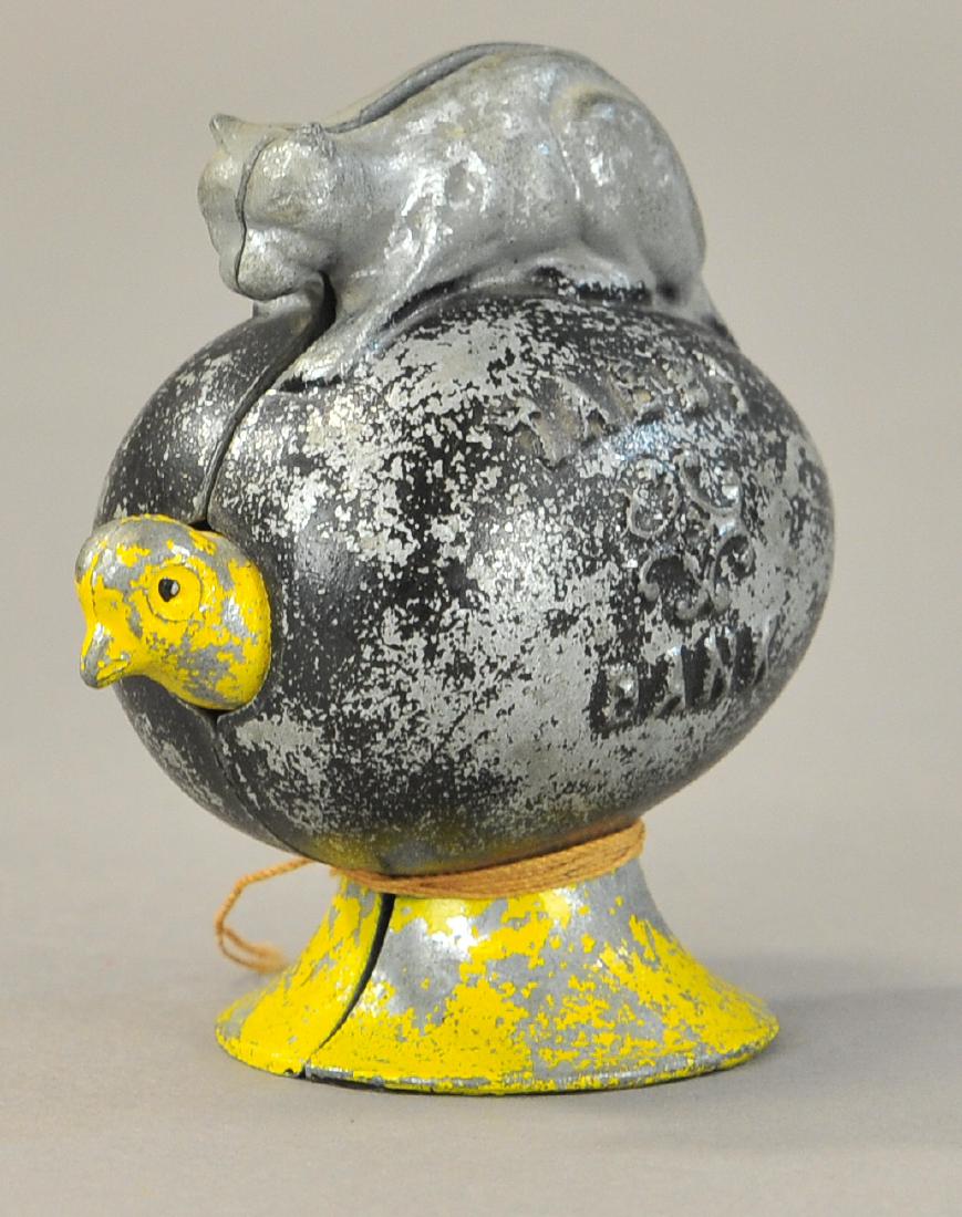 TABBY BANK MECHANICAL BANK - ALLUMINUM (1 of 3)