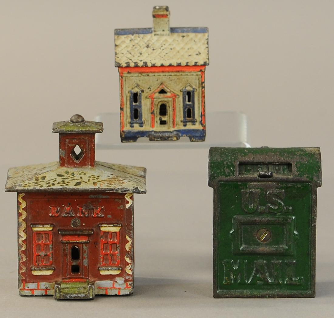 THREE PAINTED STILL BANKS - CUPOLA (1 of 3)