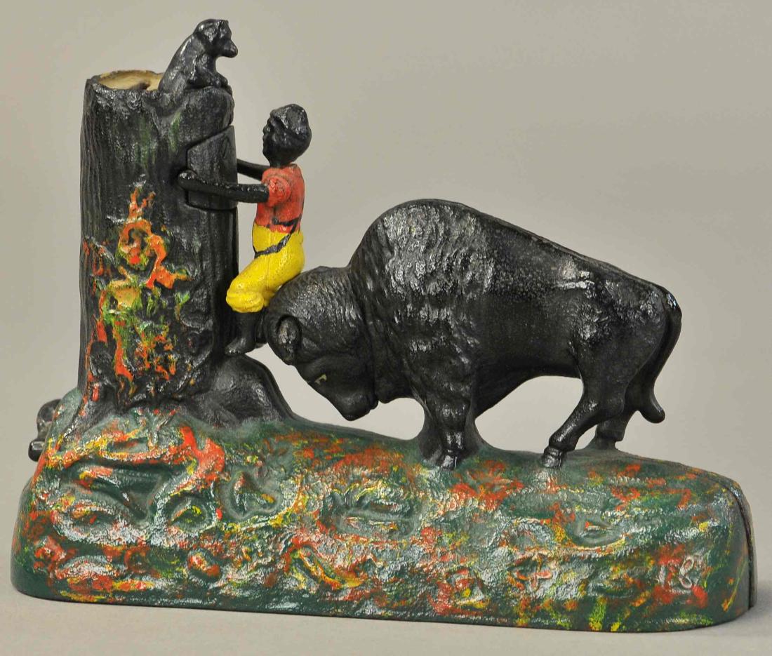 BUTTING BUFFALO MECHANICAL BANK (1 of 3)
