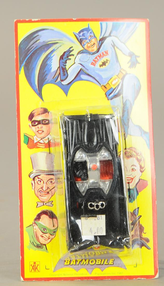 PLASTIC GERMAN BATMOBILE - 1967 BLISTER CARD (1 of 2)