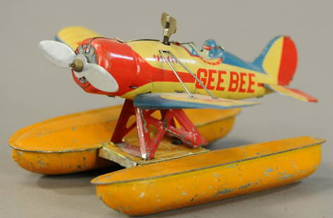 NOMURA PONTOON PLANE GEE BEE: 102. NOMURA PONTOON PLANE GEE BEE | 7.5" wingspan. Pontoons 6.5" l.