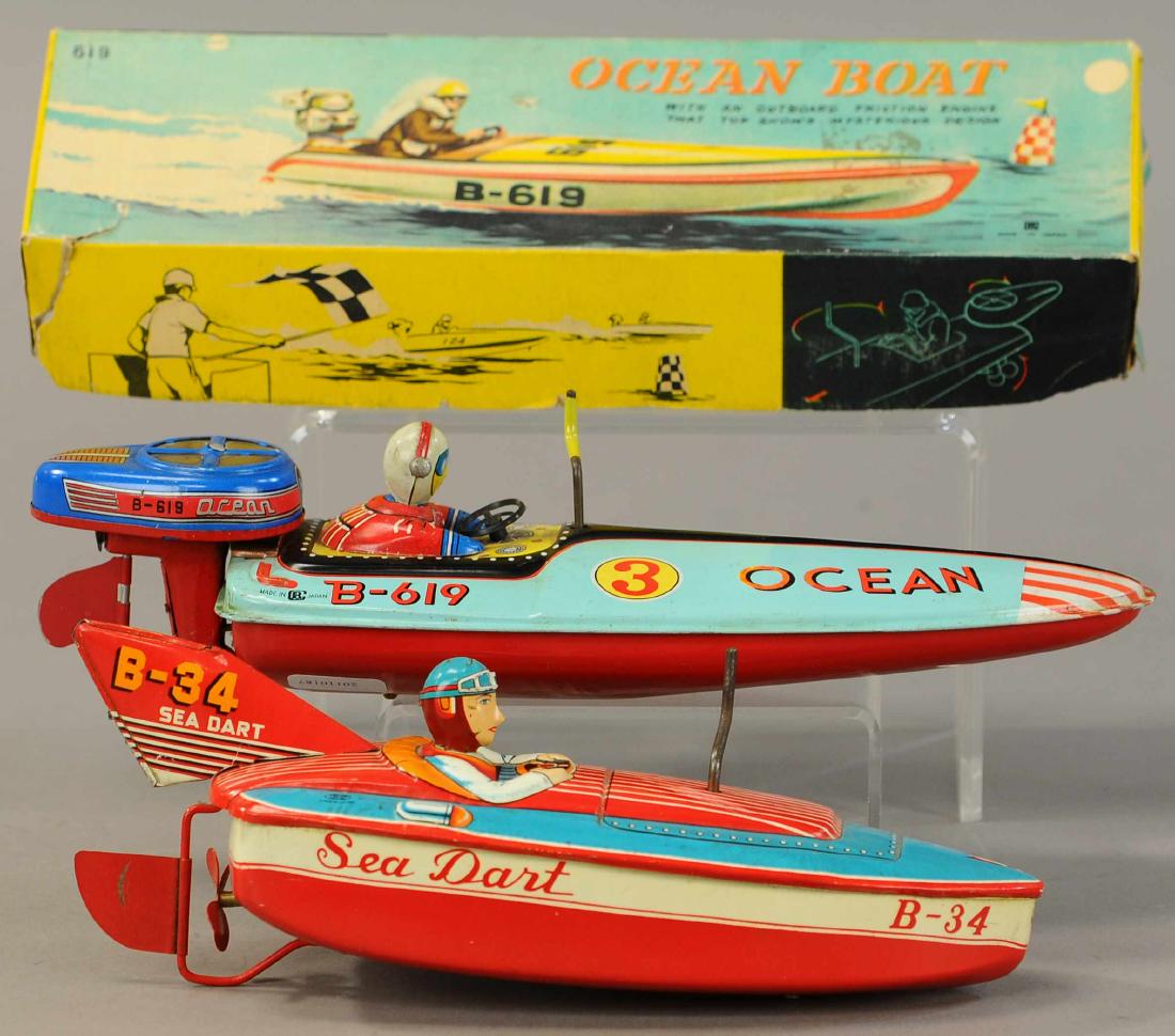 TWO JAPANESE SPEEDBOATS - BANDAI/BC: 173. TWO JAPANESE SPEEDBOATS - BANDAI/BC | 12" l.