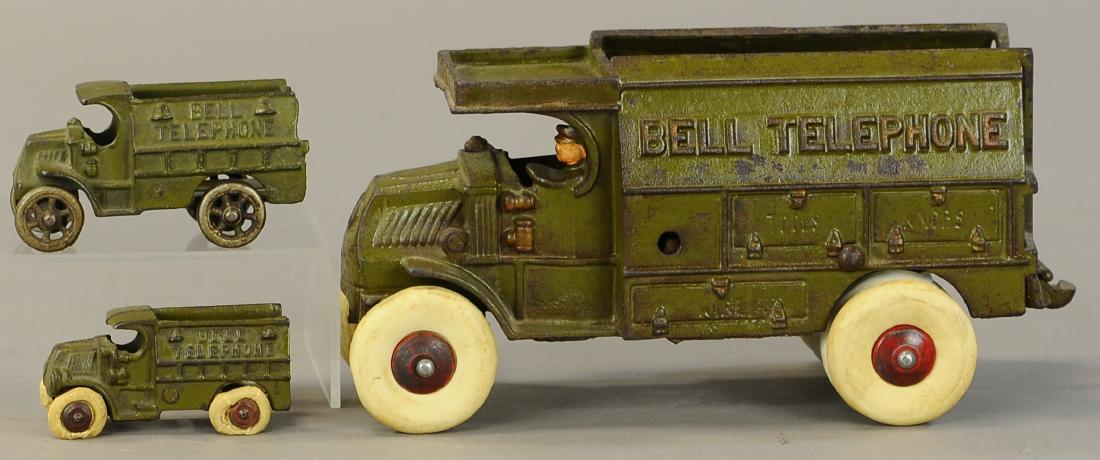 THREE VARIED HUBLEY BELL TELEPHONE TRUCKS (1 of 3)