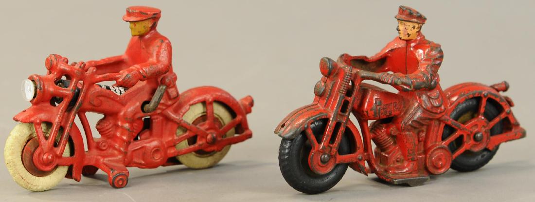 TWO HUBLEY POLICE CYCLES - ELECTRIC HEADLIGHT (1 of 3)