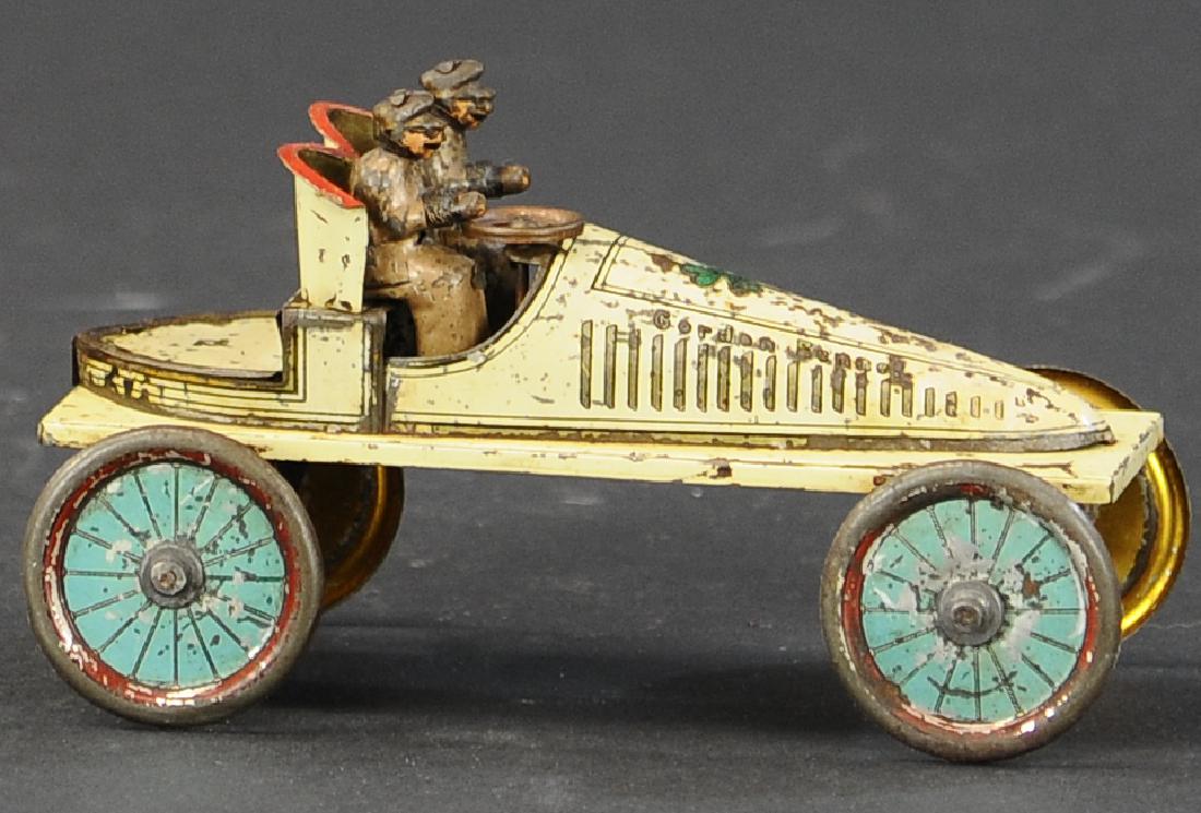 SMALL GUNTHERMANN GORDON BENNETT RACER: 456. SMALL GUNTHERMANN GORDON BENNETT RACER | Wind-up, mechanism is wound by fixed key in between rear wheels. | 6" l.