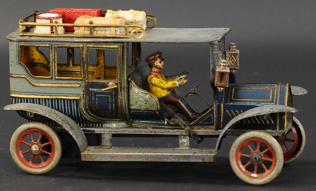 LARGE HANS EBERL LIMOUSINE: 462. LARGE HANS EBERL LIMOUSINE | Clockwork driven, has forward and reverse gears selected by lever on right side of drivers seat. | 13.5" l.