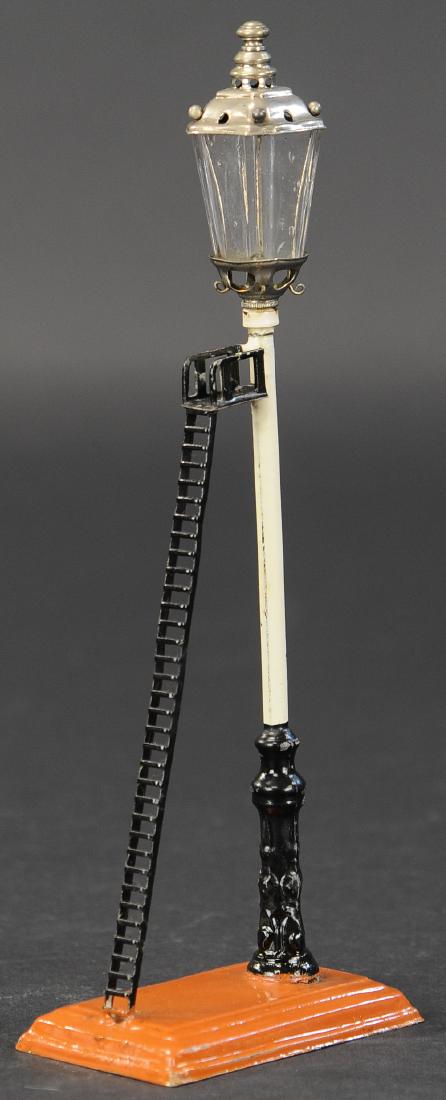 MARKLIN STREET LAMP WITH LADDER: 608. MARKLIN STREET LAMP WITH LADDER | Hand painted. | 10.5" h.