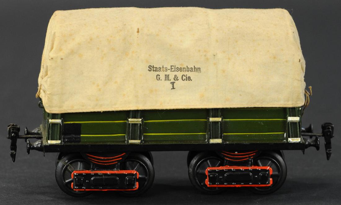 MARKLIN 8 WHEEL COVERED WAGON: 632. MARKLIN 8 WHEEL COVERED WAGON | Gauge 1, hand painted. | 9" l.