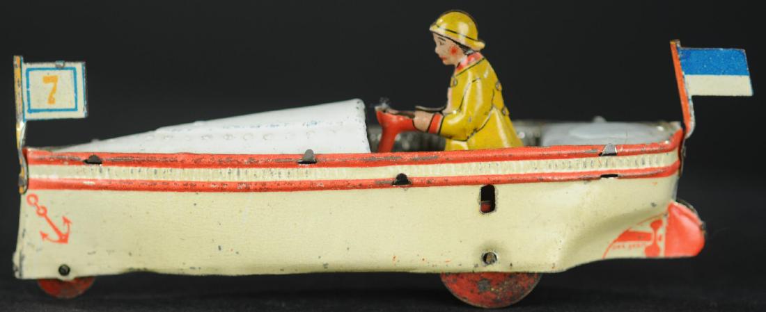 MEIER SPEEDBOAT W/LADY DRIVER PENNY TOY: 104. MEIER SPEEDBOAT W/LADY DRIVER PENNY TOY