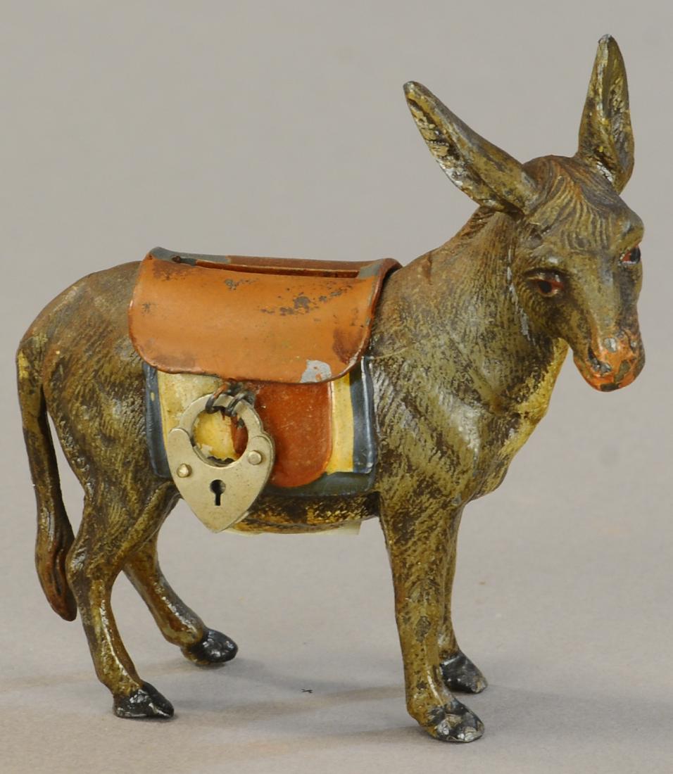 MEDIUM SPELTER DONKEY STILL BANK (1 of 3)