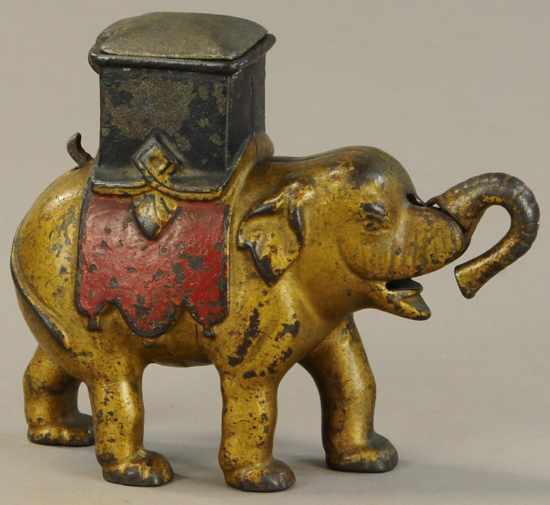 ELEPHANT W/ HOWDAH MECHANICAL BANK (1 of 4)
