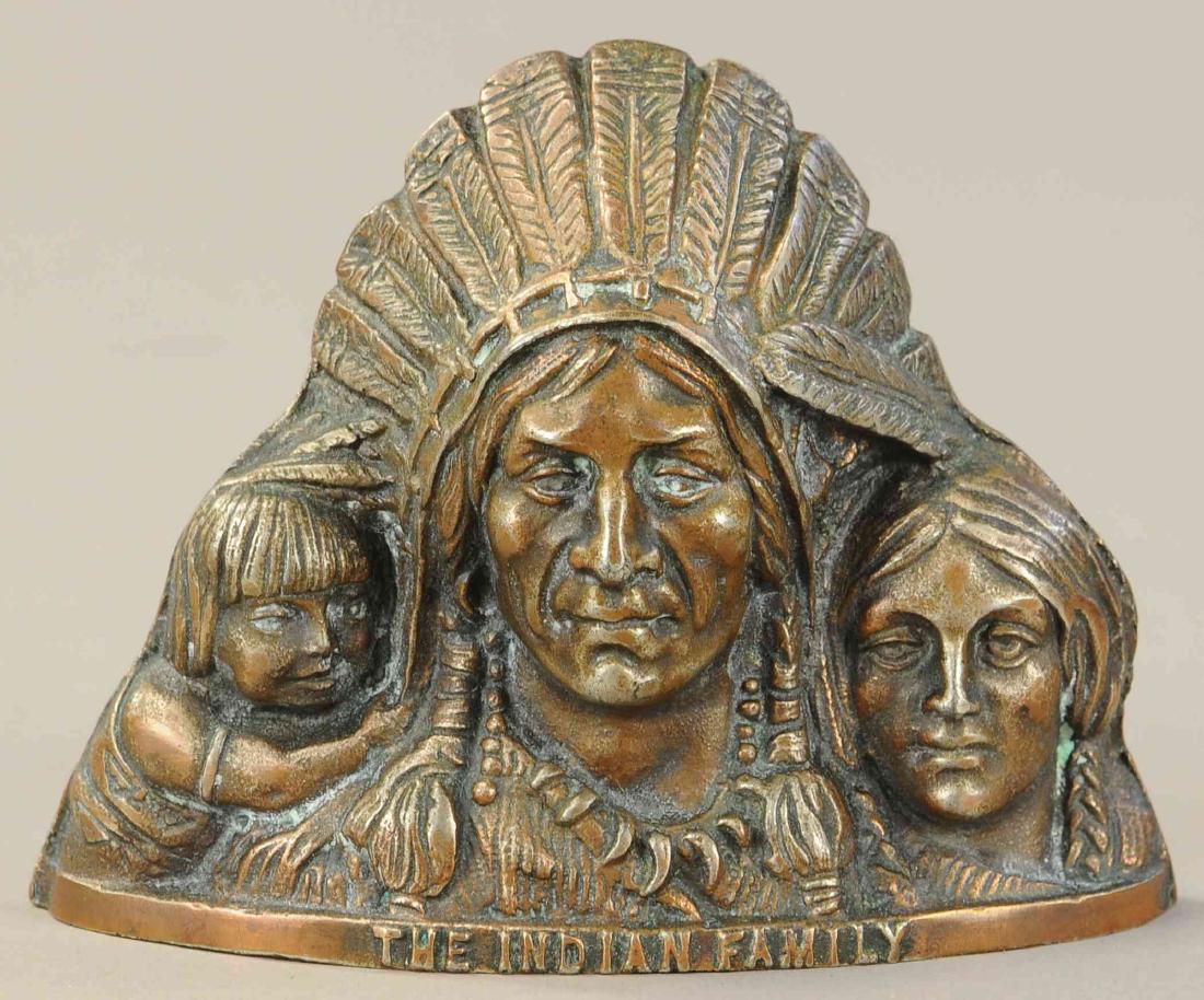 INDIAN FAMILY STILL BANK: 7. INDIAN FAMILY STILL BANK | Harper, 1905. | 6" h. | (Exc.-Pristine Cond.) | $1,200 - $1,500
