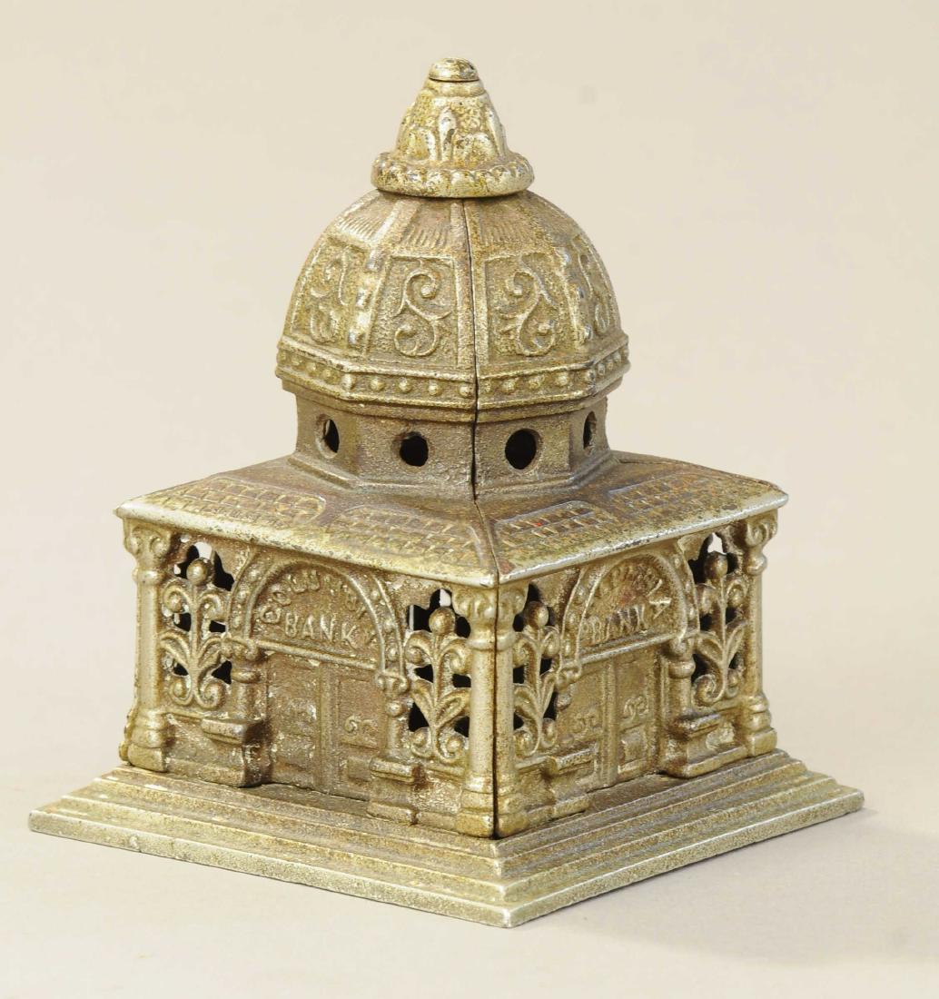 COLUMBIA ADMINISTRATION STILL BANK: 262. COLUMBIA ADMINISTRATION STILL BANK | Kenton Hardware, from the World's Fair Columbian Exposition, Chicago, in the form of the fair's Administration Building, smallest version. | 4.5" h. | Missing