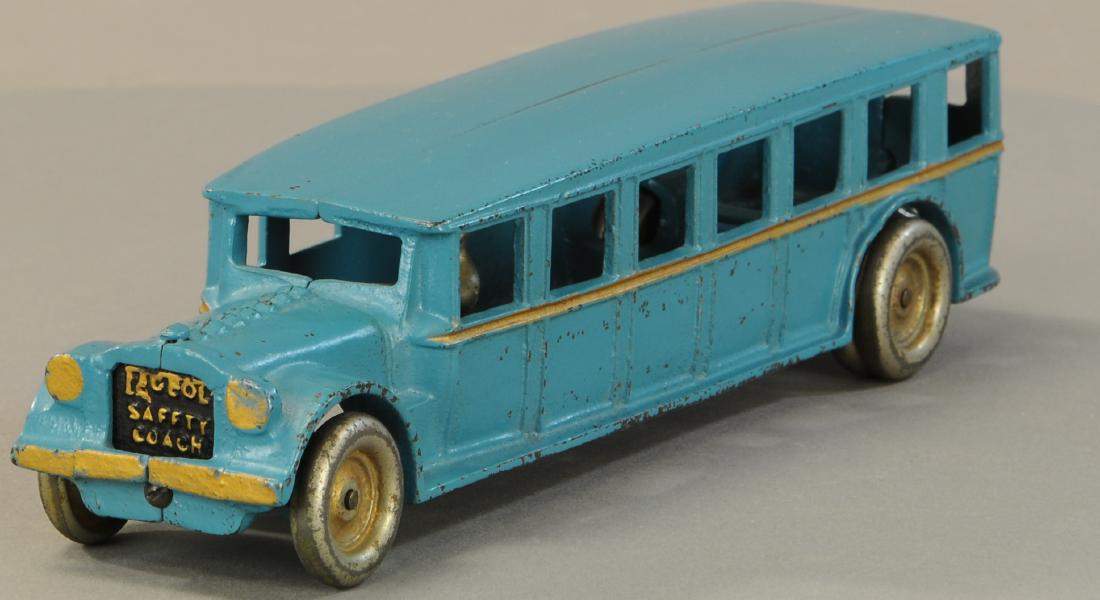 LARGE ARCADE FAGEOL BUS: 424. LARGE ARCADE FAGEOL BUS | 12.5"l. | Professionally Restored. | $200 - $300